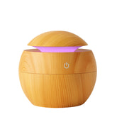 Encasa Wooden Aroma Diffuser & Cool Mist Humidifier | 130ml Capacity | USB Operated | Ultra-Quiet | Ambient Night Light | Ideal for Home & Office